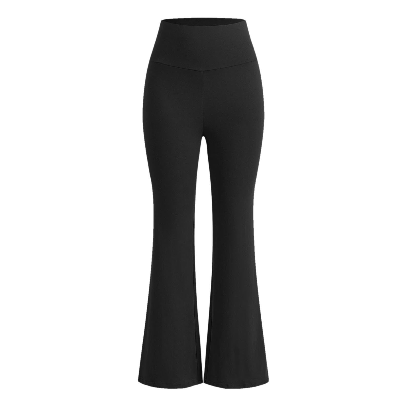 thumbnail image 4 of Pantalones de yoga acampanados para mujer con bolsillo trasero: cintura alta, moldean la silueta, tejido elástico para hacer ejercicio y llevar a diario, 4 of 5